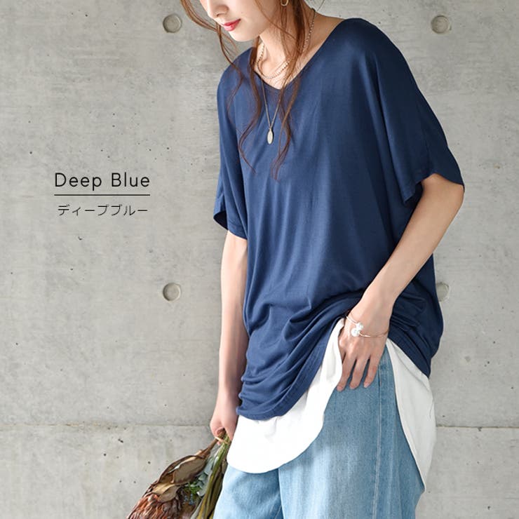 トップス レディース Tシャツ カットソー 半袖 Vネック 無地 シンプル ド | HUG.U | 詳細画像12 