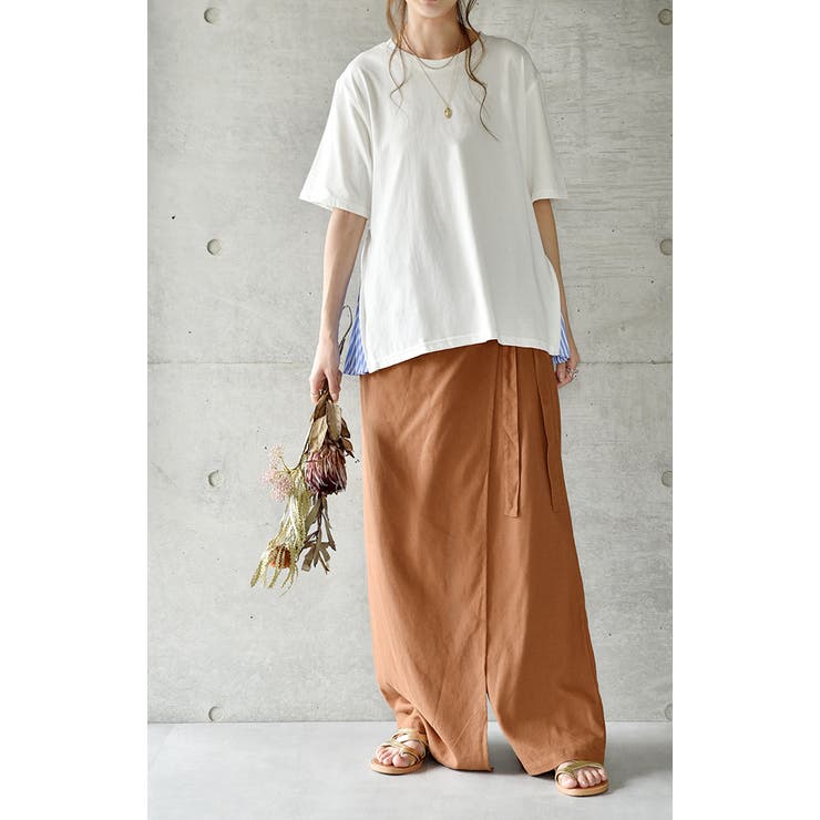 トップス Tシャツ レディース カットソー チュニック 半袖 ストライプ プリ | HUG.U | 詳細画像12 