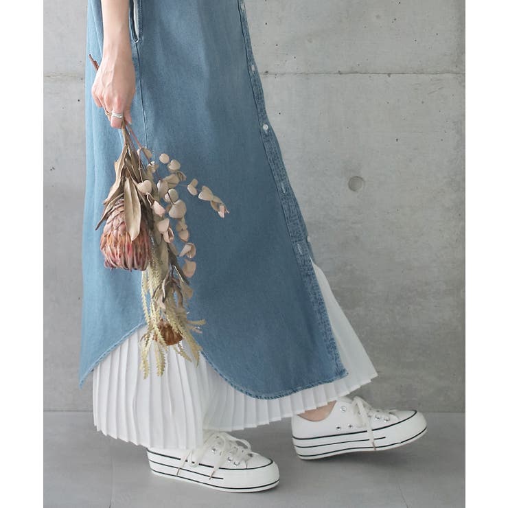 シャツワンピース デニム ロングシャツ デニムシャツワンピ シャツ レディース | HUG.U | 詳細画像14 