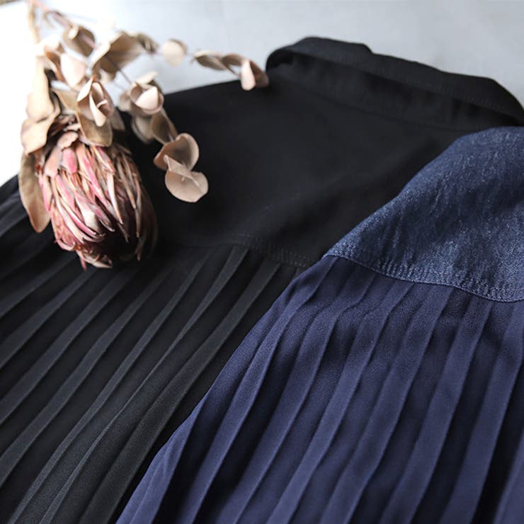 ジャケット デニム アウター プリーツ レディース Gジャン ジージャン ライ | HUG.U | 詳細画像3 