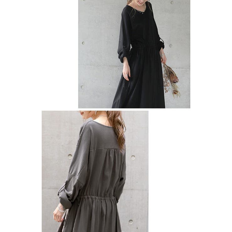 ワンピース レディース  ロングワンピース ロング 長袖 マキシ フレア きれ | HUG.U | 詳細画像18 