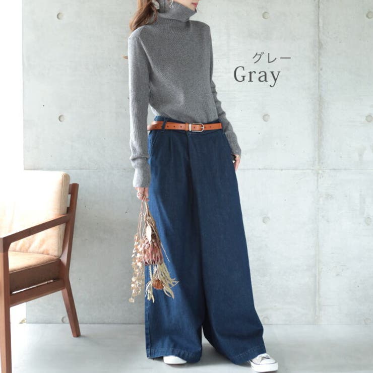 ニット タートルネック トップス  洗えるニット ハイネック レディース セー | HUG.U | 詳細画像8 