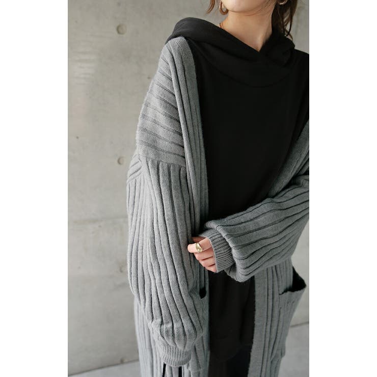 カーディガン ロング丈 ニットカーディガン ロング ロングカーディガン ニット | HUG.U | 詳細画像13 