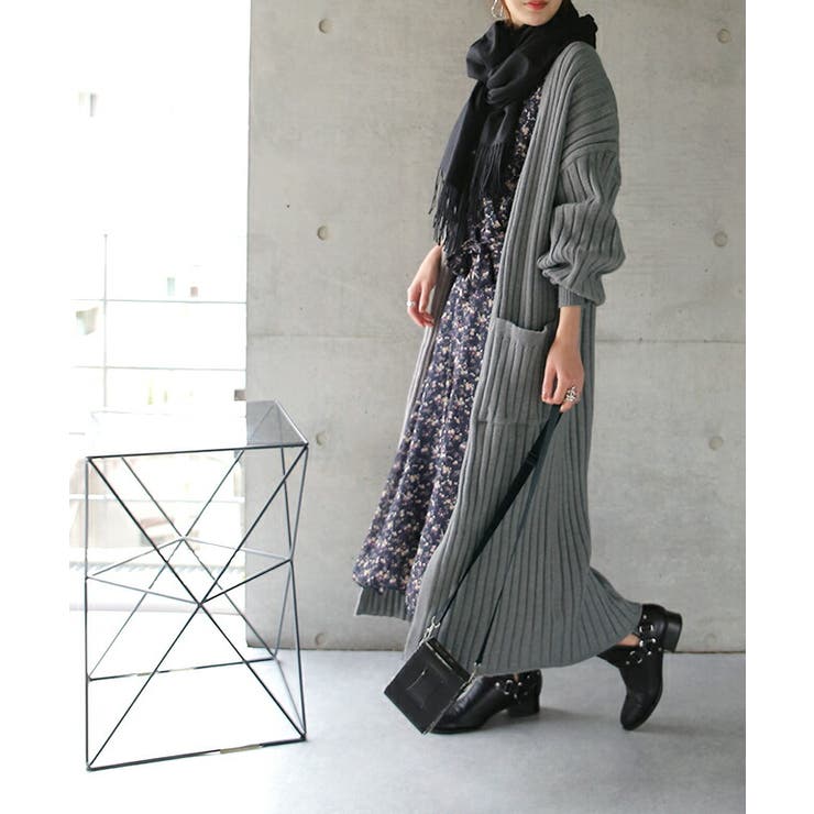 カーディガン ロング丈 ニットカーディガン ロング ロングカーディガン ニット | HUG.U | 詳細画像17 