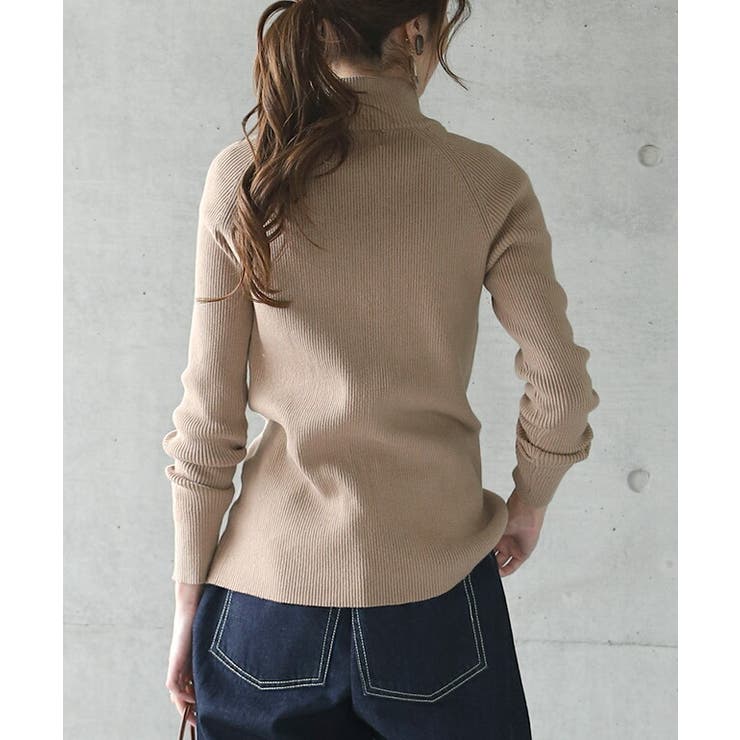 ニット タートルネック レディース トップス リブニット プルオーバー 細リブ | HUG.U | 詳細画像17 