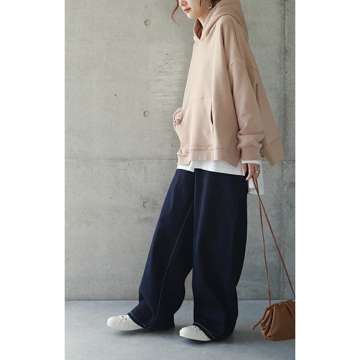 パーカー レディース 裏シャギー トップス トレーナー スウェット サイドジッ | HUG.U | 詳細画像20 