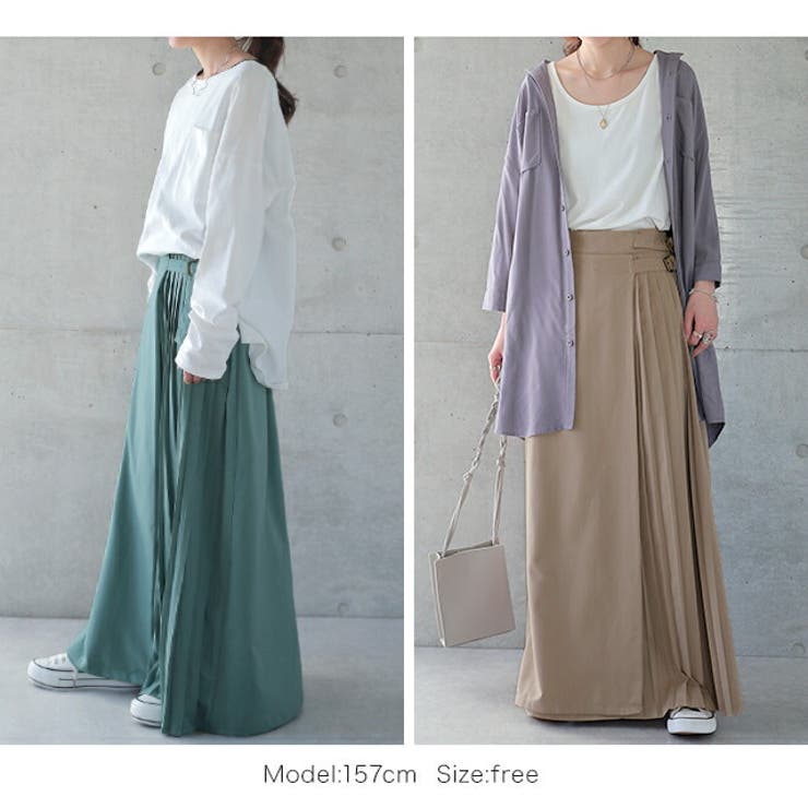 レディース ロングスカート ロング マキシ マキシスカート プリーツ プリーツ | HUG.U | 詳細画像18 