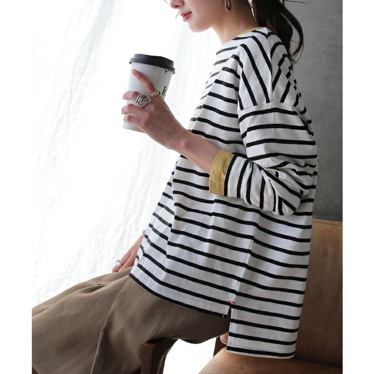 カットソー ロンT レディース トップス ロングTシャツ ボート