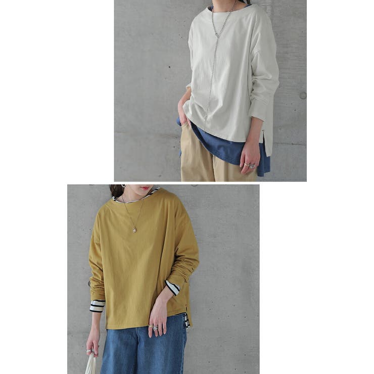 カットソー ロンT レディース トップス ロングTシャツ ボート