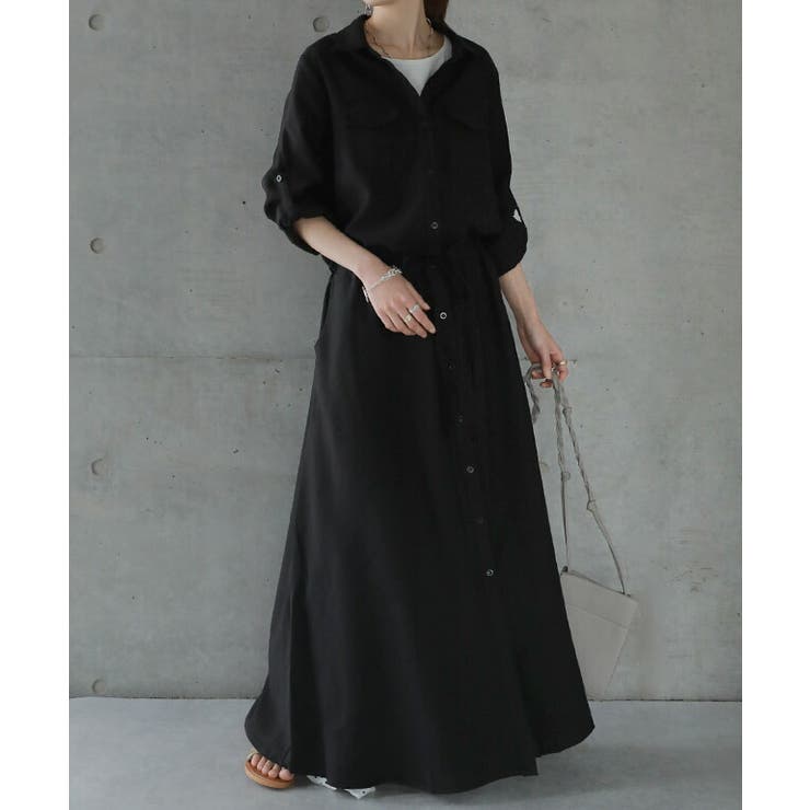 理想の着痩せ まくり袖で二の腕カバー ワンピース ロングワンピース 品番 Hhhw Hug U ハグユー のレディースファッション通販 Shoplist ショップリスト