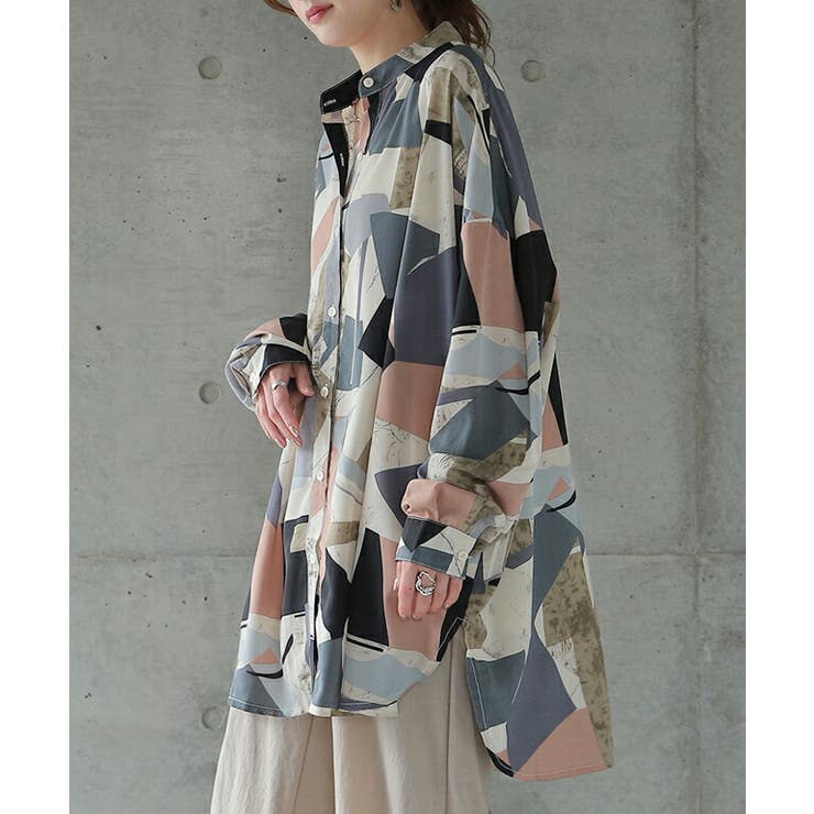 シャツ シアーシャツ レディース シアー トップス ブラウス バンドカラー | HUG.U | 詳細画像5 