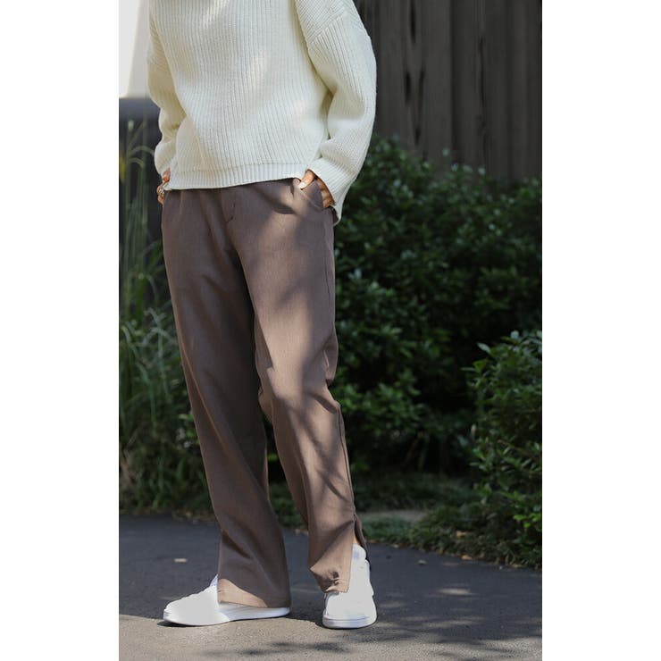 パンツ 裏起毛 ボトムス レディース ロング ゴム テーパード スリット 裏ボ | HUG.U | 詳細画像23 