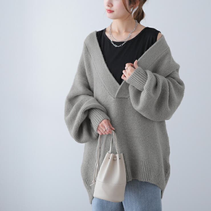 ニット セーター チュールレイヤードジップアップニット/Tulle Layered Zip-Up Knit レディース ms2588-02_1.jpg