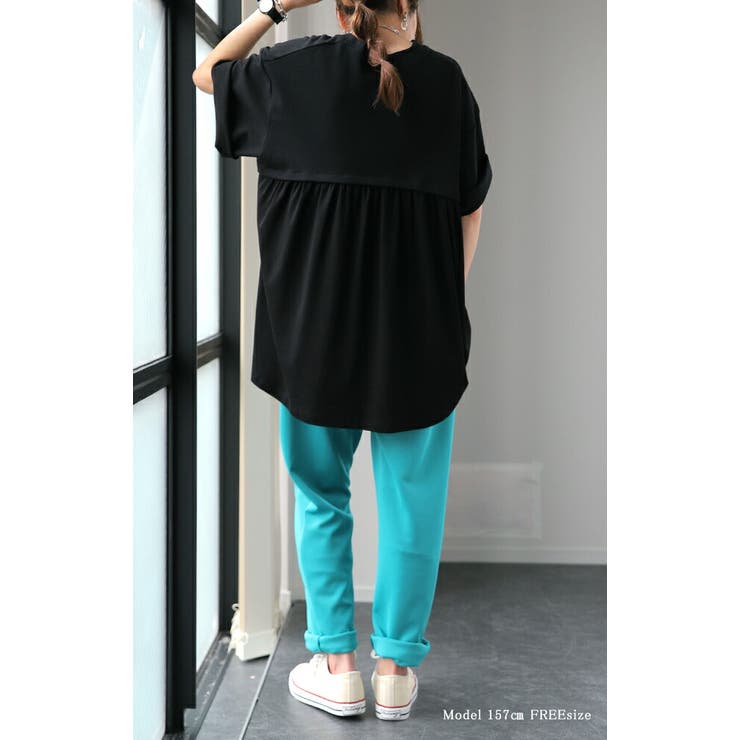 トップス Tシャツ レディース バックギャザー カットソー バックフリル 二の | HUG.U | 詳細画像19 