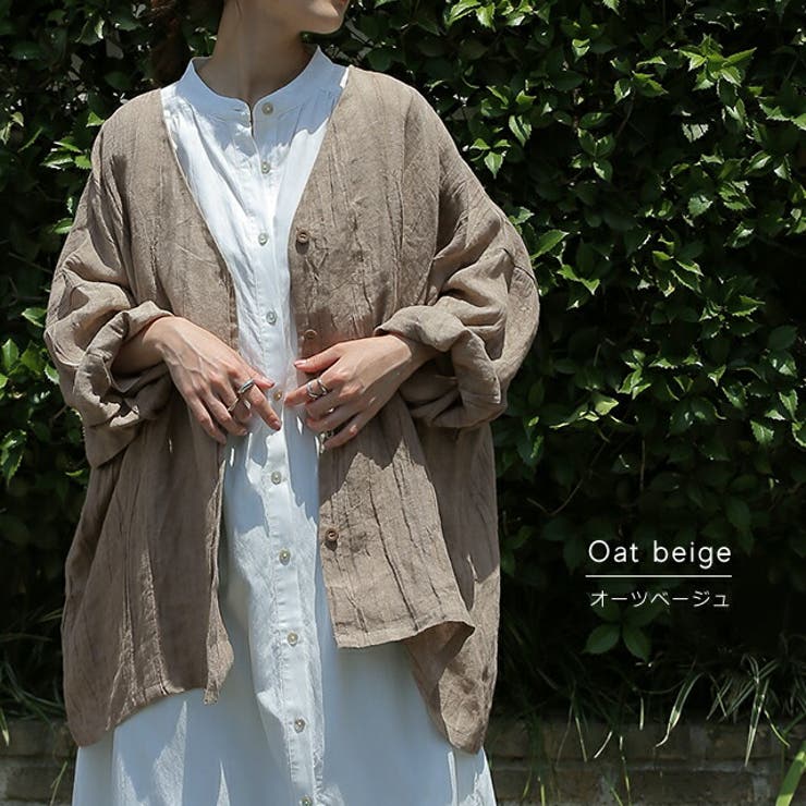 トップス レディース シャツ 麻100％ カーディガン 羽織 薄手 リネン  紫[品番：HHHW0001379]｜HUG.U（ハグユー）のレディースファッション通販｜SHOPLIST（ショップリスト）