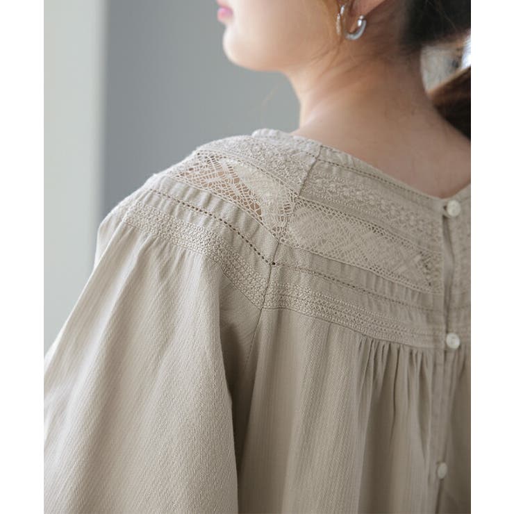 ワンピース インド綿100% 刺繍 レース 2WAY ワンピ シャツ