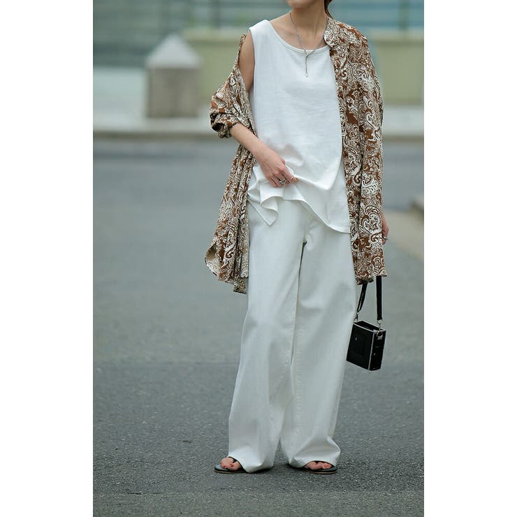 シャツ レディース トップス ペイズリー柄 スリット ロング ロングシャツ ブ | HUG.U | 詳細画像9 