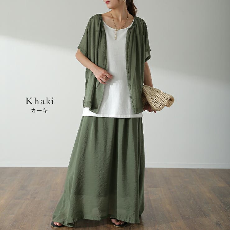 セットアップ レディース 涼しい 2点セット トップス スカート シアー 半袖 | HUG.U | 詳細画像14 