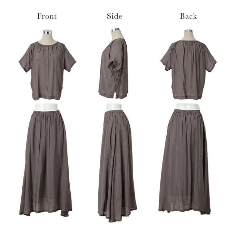 セットアップ レディース 涼しい 2点セット トップス スカート シアー 半袖 | HUG.U | 詳細画像22 