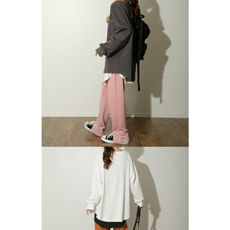 トップス レディース ロンT 綿100％ カットソー ポケット 長袖 Tシャツ | HUG.U | 詳細画像23 