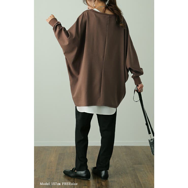 トップス レディース ロンT ドルマン カットソー 長袖 Tシャツ