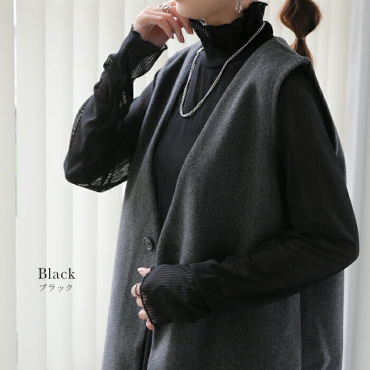 トップス レディース シアー インナー レイヤード 薄手 透け ハイネック 長 | HUG.U | 詳細画像11 