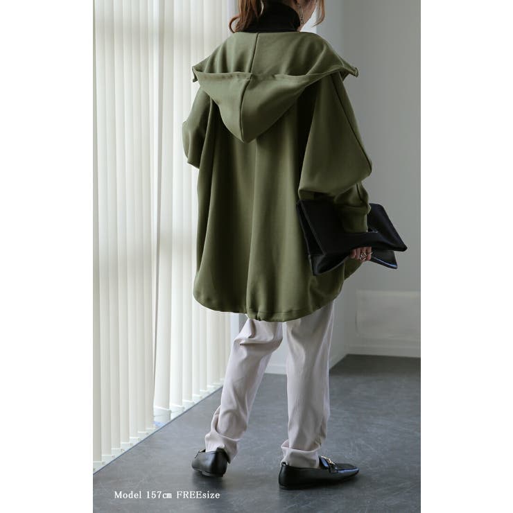 パーカー レディース アウター スウェット トップス ドルマン 体型カバー 小 | HUG.U | 詳細画像4 