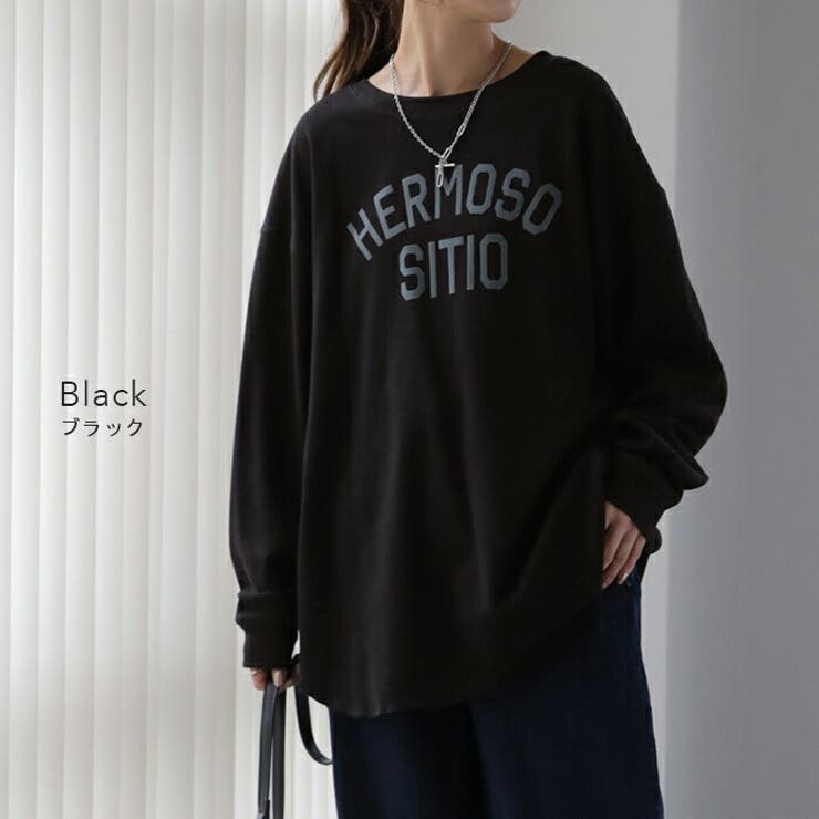 愛用 トップス レディース カットソー ロンT ロゴ 長袖 Tシャツ その他の袖丈