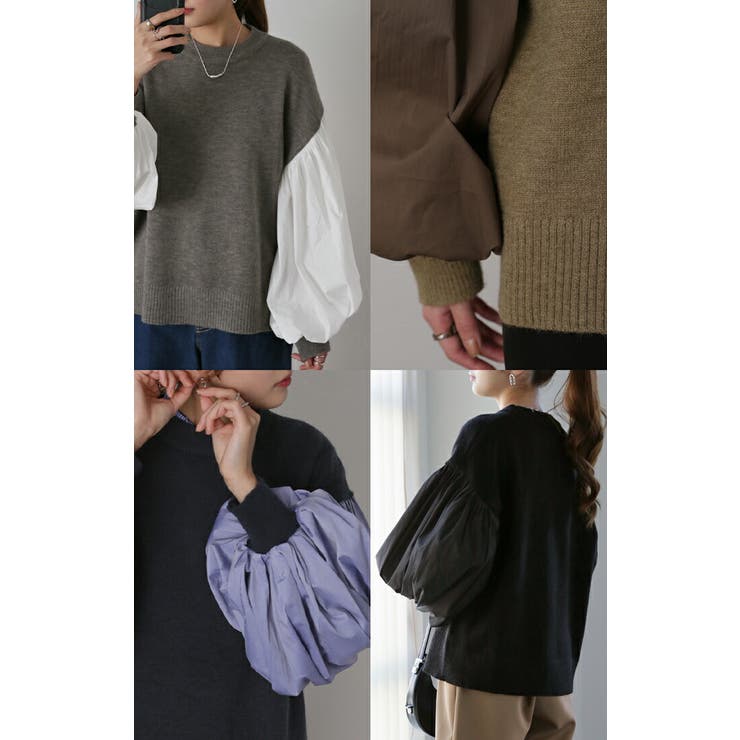 ニット レディース トップス プルオーバー モックネック セーター ブラウス | HUG.U | 詳細画像22 