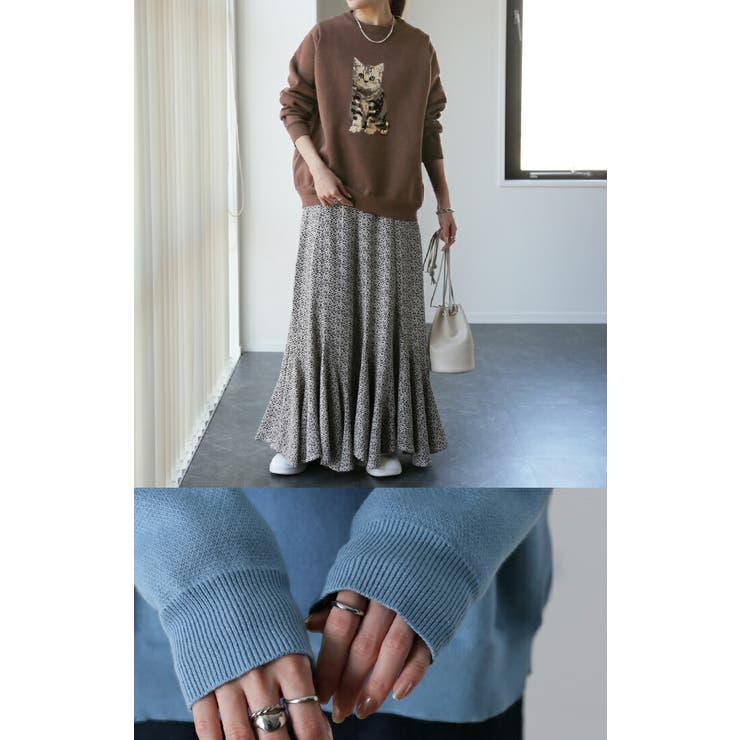 トップス レディース 猫 スウェット ニット トレーナー ねこ