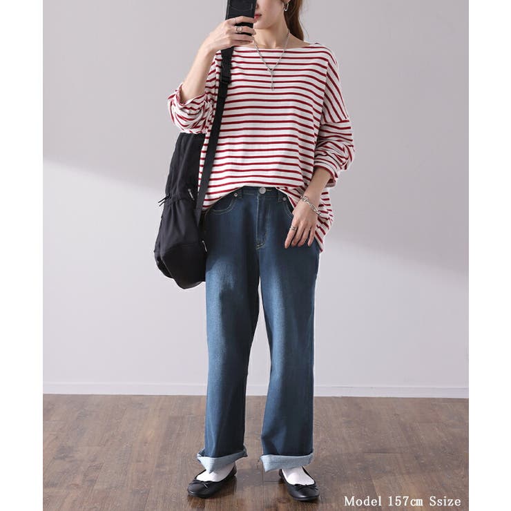 デニム レディース パンツ バギーパンツ デニムパンツ ハイライズ ストレート | HUG.U | 詳細画像19 