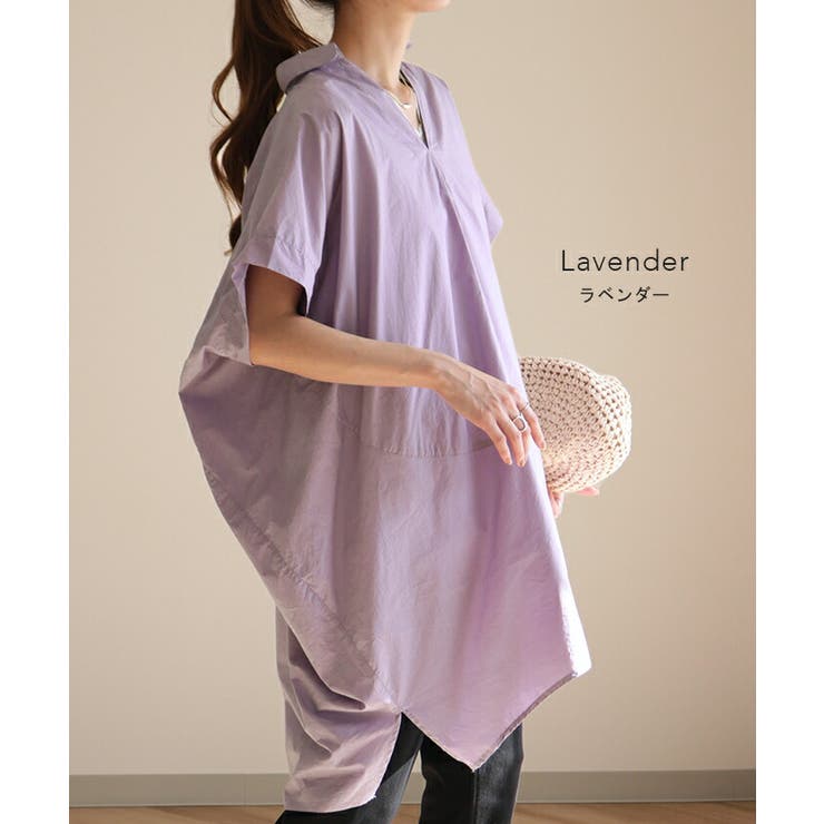 シャツ レディース トップス チュニック 半袖 ブラウス オーバー