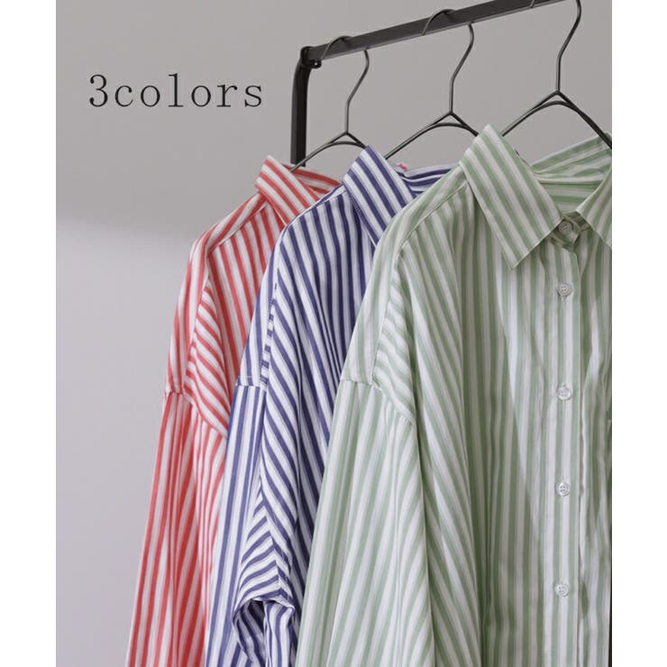 014072 HELLBENDERS&CO 長袖 ストライプ シャツ Mの通販 by
