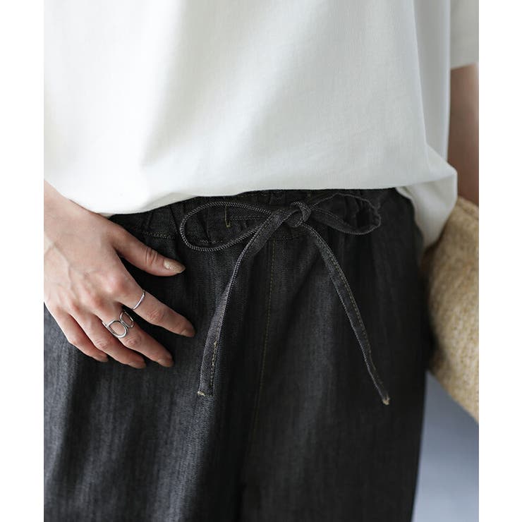 ワイドパンツ レディース デニム デニムパンツ ワイド ロング ゆったり ジー | HUG.U | 詳細画像4 