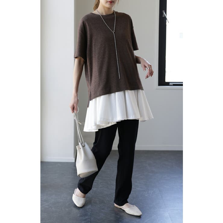 キャミソール レディース トップス インナー ペプラム フリル レイヤード 裾 | HUG.U | 詳細画像12 