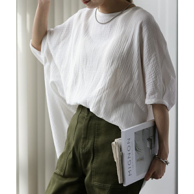 Tシャツ レディース トップス ダブルガーゼ ガーゼ 綿 チュニック ナチュラ | HUG.U | 詳細画像17 