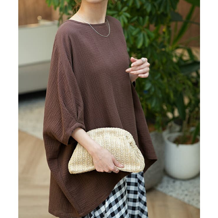 Tシャツ レディース トップス ダブルガーゼ ガーゼ 綿 チュニック ナチュラ | HUG.U | 詳細画像5 