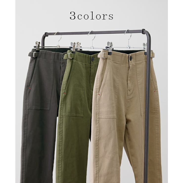 パンツ レディース ワイドパンツ ストレッチ ベイカーパンツ チノパン ゴム | HUG.U | 詳細画像11 