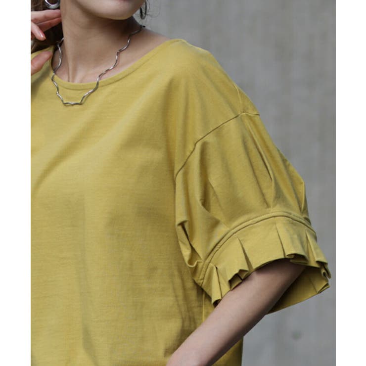 Tシャツ レディース トップス カットソー フリル パフスリーブ