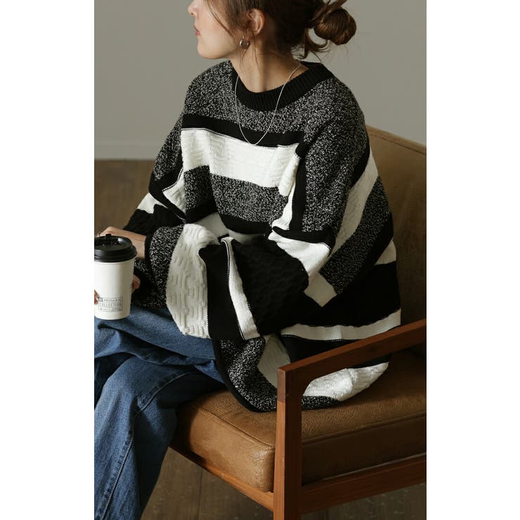 ニット レディース プルオーバー セーター トレーナー トップス 長袖 丸首 | HUG.U | 詳細画像12 