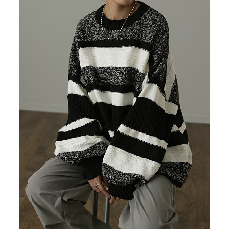 ニット レディース プルオーバー セーター トレーナー トップス 長袖 丸首 | HUG.U | 詳細画像5 