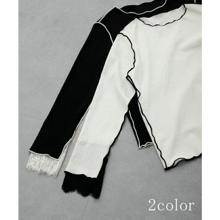 カットソー レース 袖 レースインナー トップス レイヤード