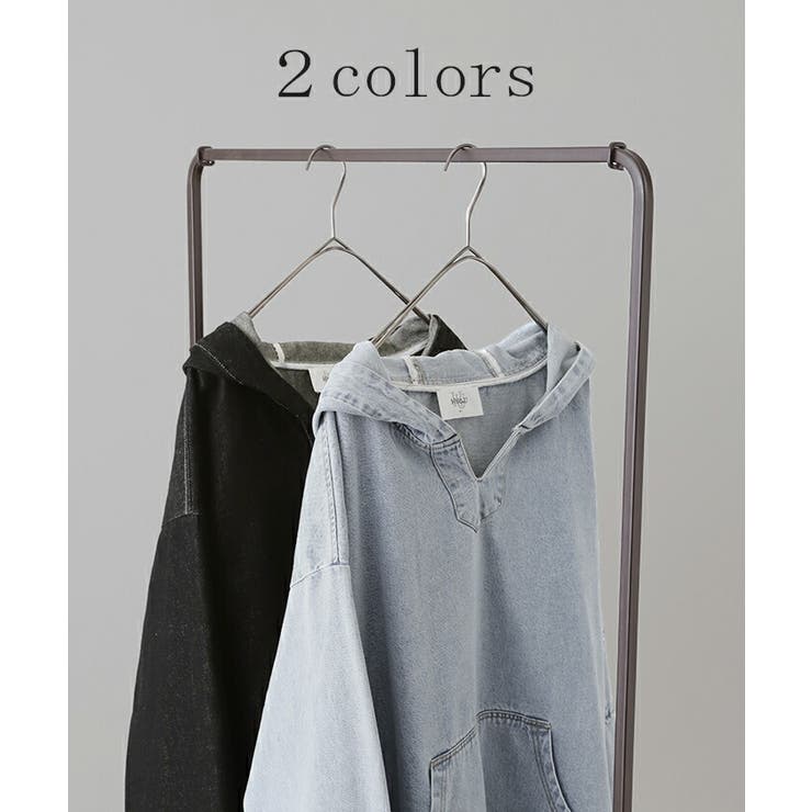 デニムパーカー オーバーサイズ アウター デニムパーカー トップス レディース | HUG.U | 詳細画像11 