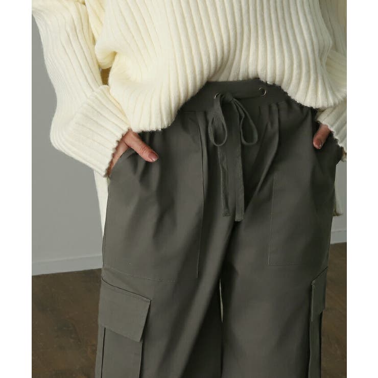 ワイドパンツ ボトムス ストレッチ テーパードパンツ バギーパンツ ロング  ゴ[品番：HHHW0001639]｜HUG.U（ハグユー）のレディースファッション通販｜SHOPLIST（ショップリスト）
