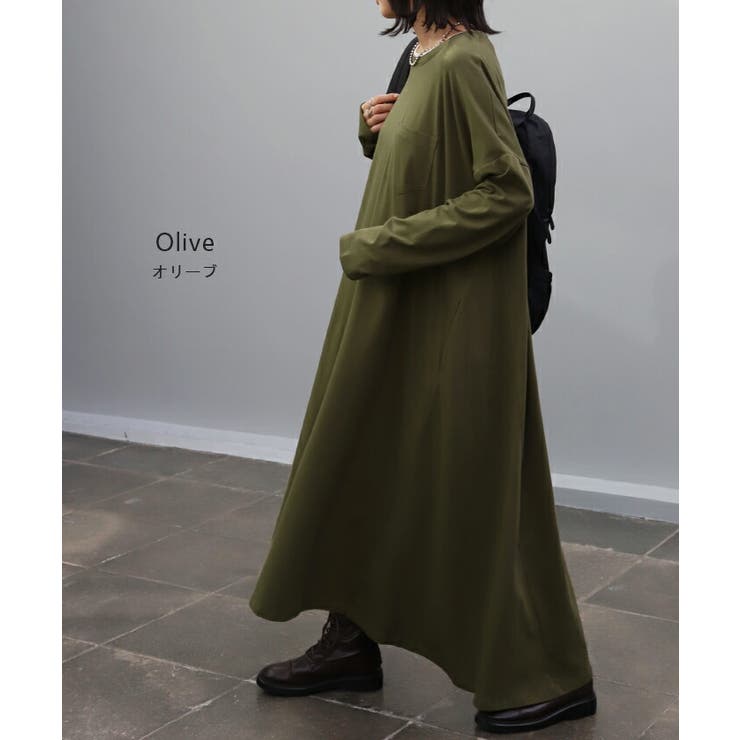 ワンピース レイヤード レディース カットソー 長袖 ワンピ リブ Tシャツワ | HUG.U | 詳細画像11 