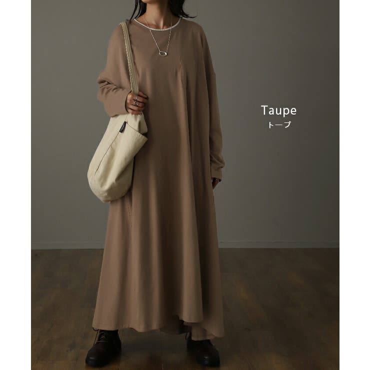 ワンピース レイヤード レディース カットソー 長袖 ワンピ リブ Tシャツワ | HUG.U | 詳細画像14 