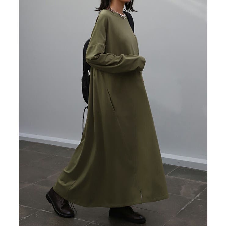 ワンピース レイヤード レディース カットソー 長袖 ワンピ リブ Tシャツワ | HUG.U | 詳細画像22 