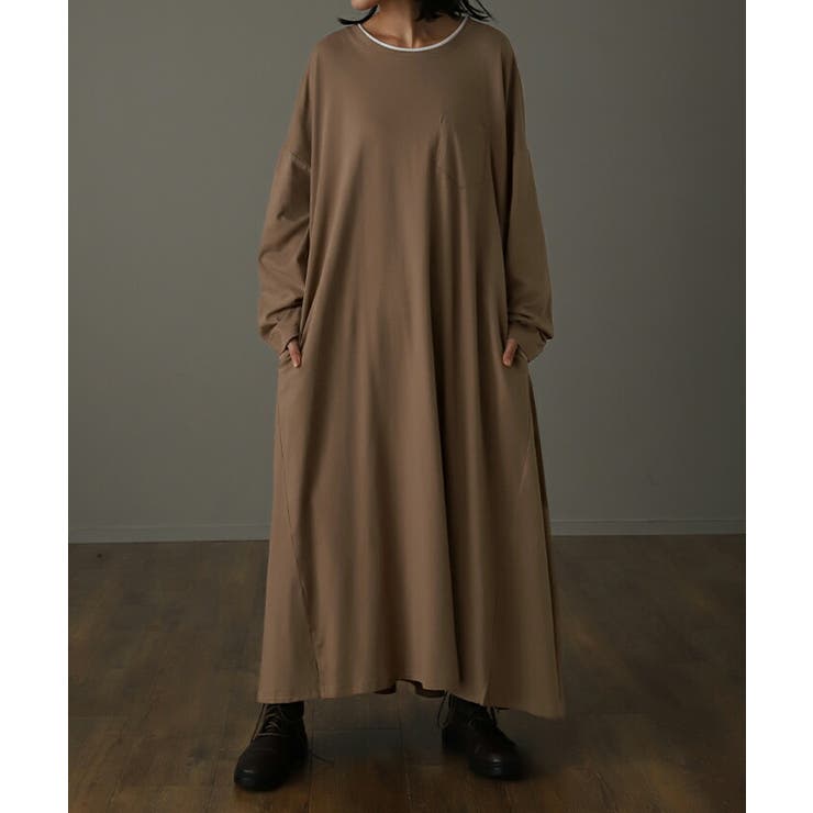 ワンピース レイヤード レディース カットソー 長袖 ワンピ リブ Tシャツワ | HUG.U | 詳細画像5 