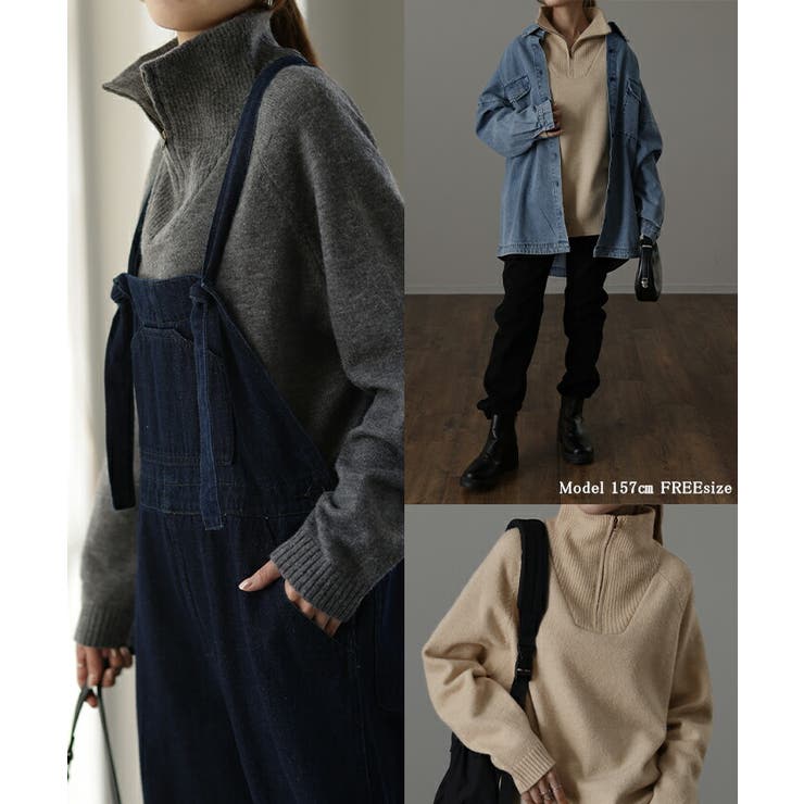 ニット ハーフジップ トップス | HUG.U | 詳細画像17 