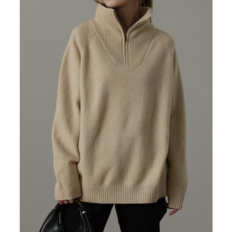 ニット ハーフジップ トップス | HUG.U | 詳細画像5 